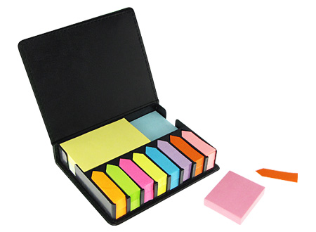 Set de Notas Adhesivas de PU Negro